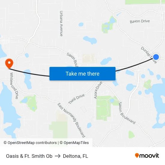 Oasis & Ft. Smith Ob to Deltona, FL map