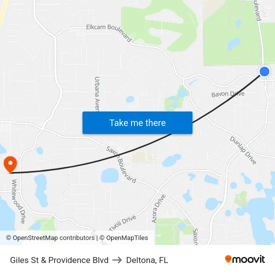 Giles St & Providence Blvd to Deltona, FL map