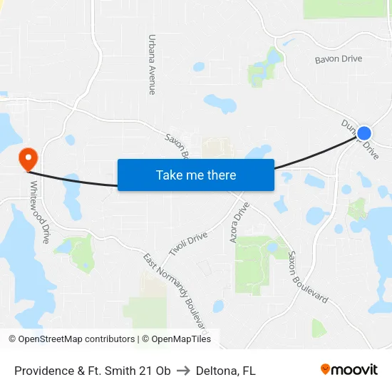 Providence & Ft. Smith 21 Ob to Deltona, FL map