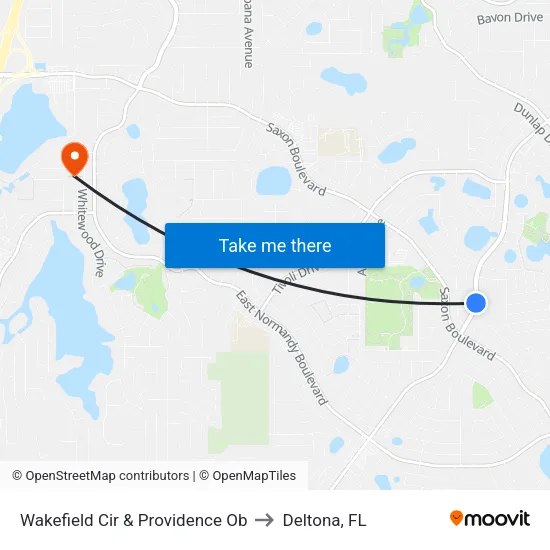 Wakefield Cir & Providence Ob to Deltona, FL map