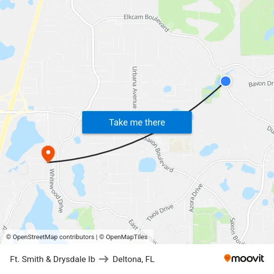 Ft. Smith & Drysdale Ib to Deltona, FL map