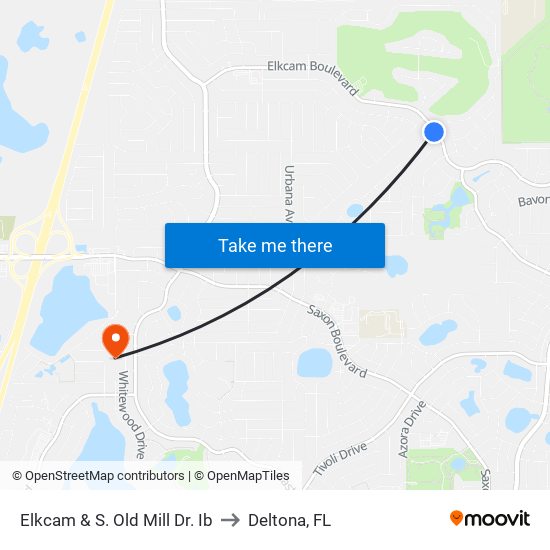 Elkcam & S. Old Mill Dr. Ib to Deltona, FL map