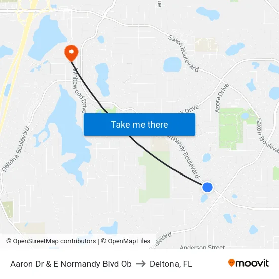 Aaron Dr & E Normandy Blvd Ob to Deltona, FL map