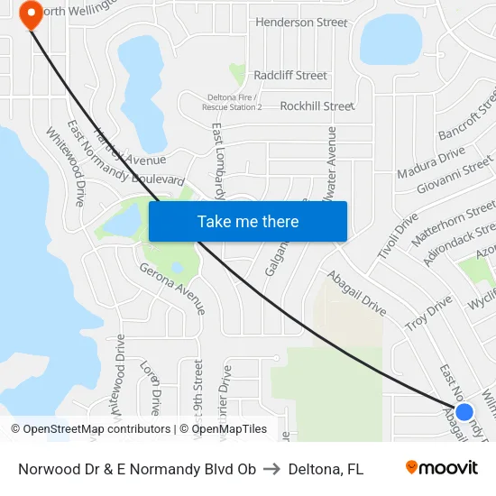 Norwood Dr & E Normandy Blvd Ob to Deltona, FL map