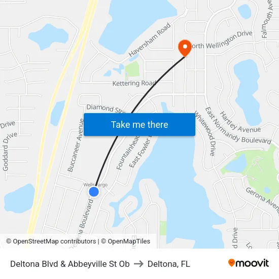 Deltona Blvd & Abbeyville St Ob to Deltona, FL map