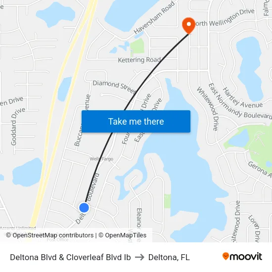 Deltona Blvd & Cloverleaf Blvd Ib to Deltona, FL map