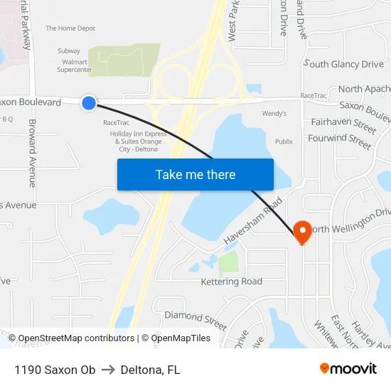 1190 Saxon Ob to Deltona, FL map