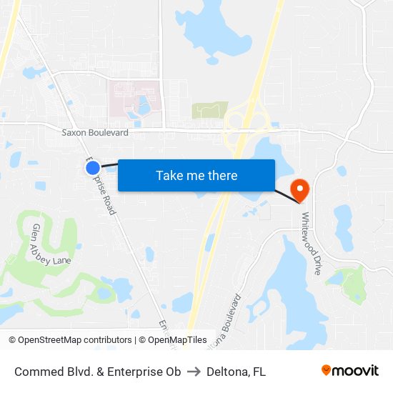 Commed Blvd. & Enterprise Ob to Deltona, FL map