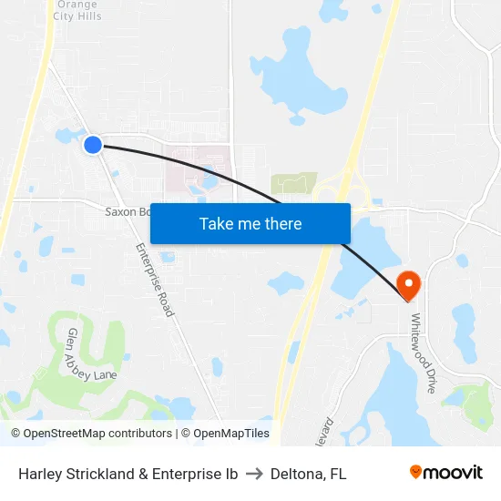 Harley Strickland & Enterprise Ib to Deltona, FL map