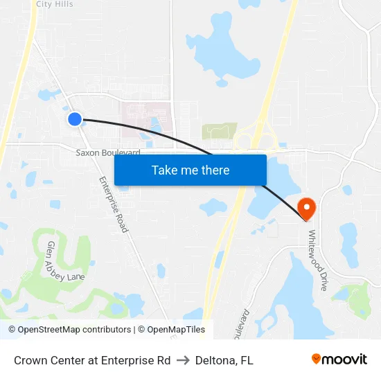 Crown Center at Enterprise Rd to Deltona, FL map