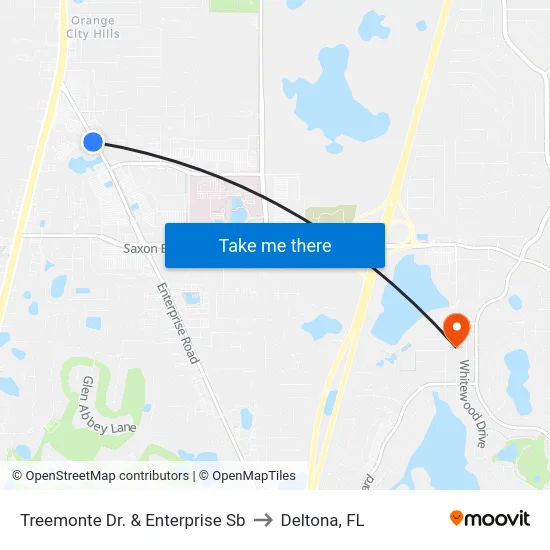Treemonte Dr. & Enterprise Sb to Deltona, FL map
