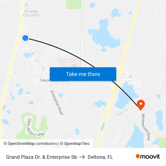 Grand Plaza Dr. & Enterprise Sb to Deltona, FL map