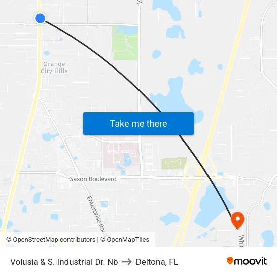Volusia & S. Industrial Dr. Nb to Deltona, FL map