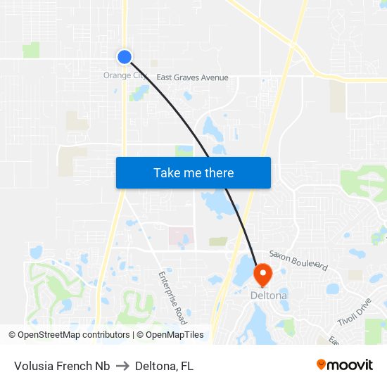 Volusia   French Nb to Deltona, FL map