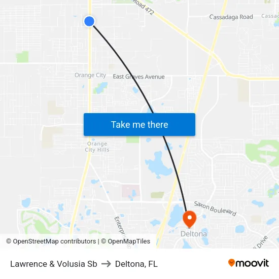 Lawrence & Volusia Sb to Deltona, FL map