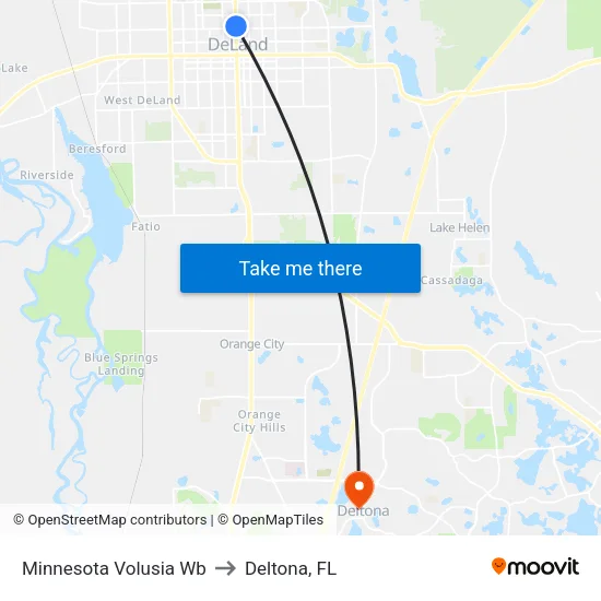 Minnesota  Volusia Wb to Deltona, FL map