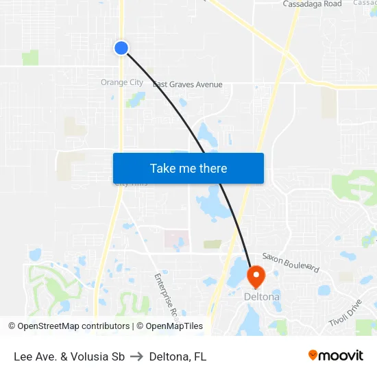 Lee Ave. & Volusia Sb to Deltona, FL map