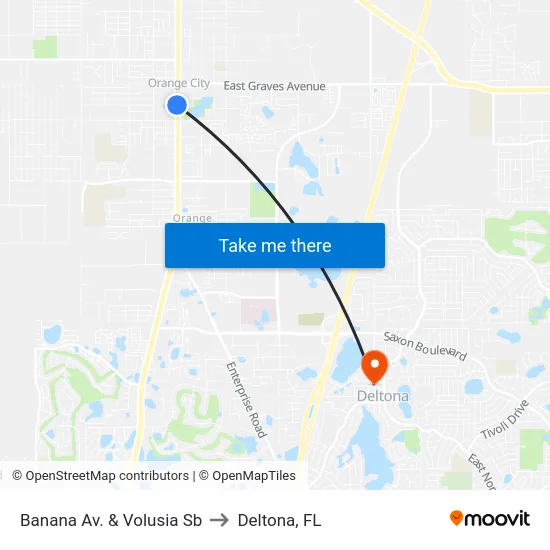 Banana Av. & Volusia  Sb to Deltona, FL map