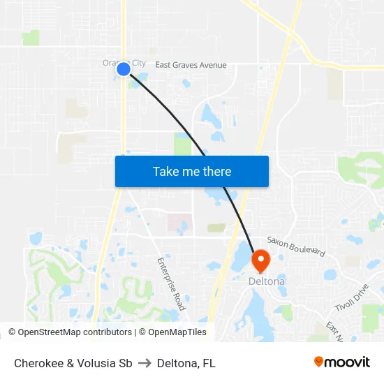 Cherokee & Volusia Sb to Deltona, FL map