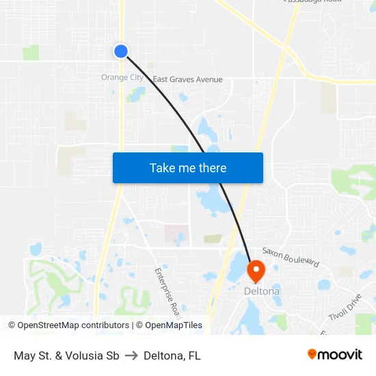 May St. & Volusia Sb to Deltona, FL map