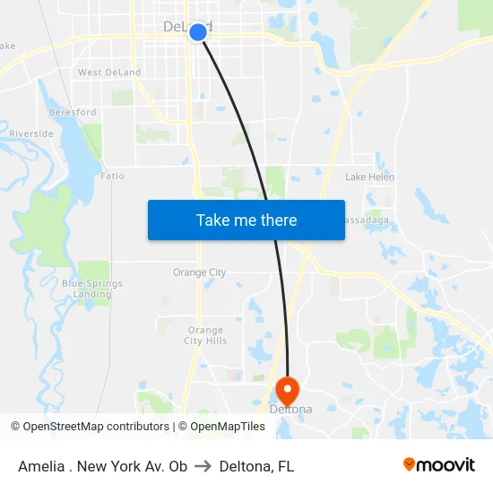 Amelia . New York Av. Ob to Deltona, FL map