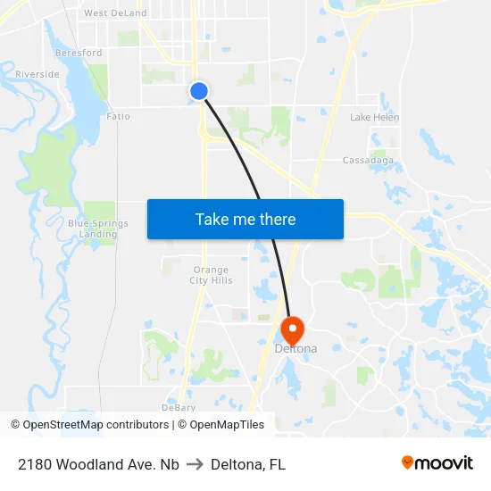 2180 Woodland Ave. Nb to Deltona, FL map