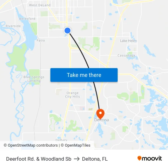 Deerfoot Rd. & Woodland Sb to Deltona, FL map