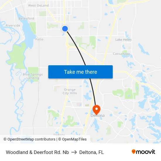 Woodland & Deerfoot Rd. Nb to Deltona, FL map
