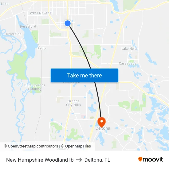 New Hampshire   Woodland Ib to Deltona, FL map