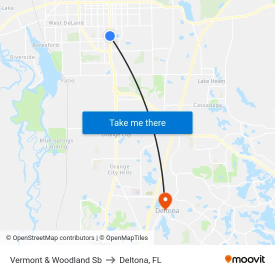 Vermont & Woodland Sb to Deltona, FL map