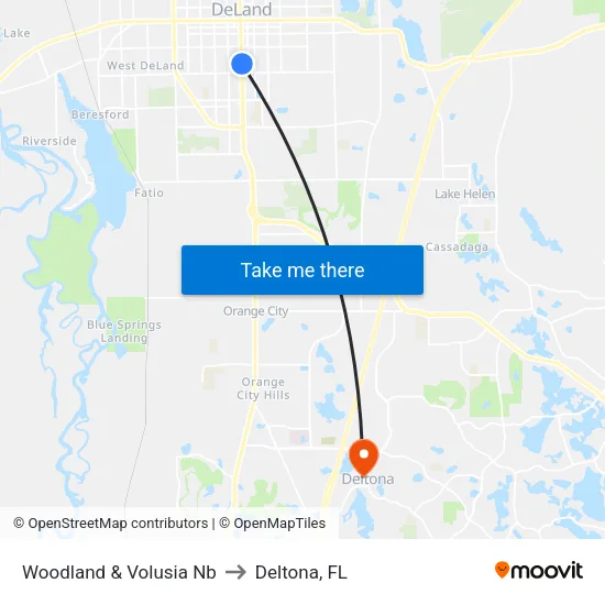 Woodland & Volusia Nb to Deltona, FL map