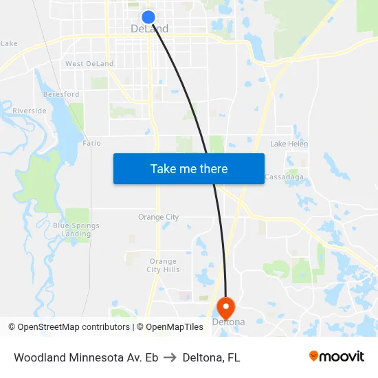 Woodland  Minnesota Av. Eb to Deltona, FL map