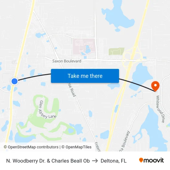 N. Woodberry Dr. & Charles Beall Ob to Deltona, FL map