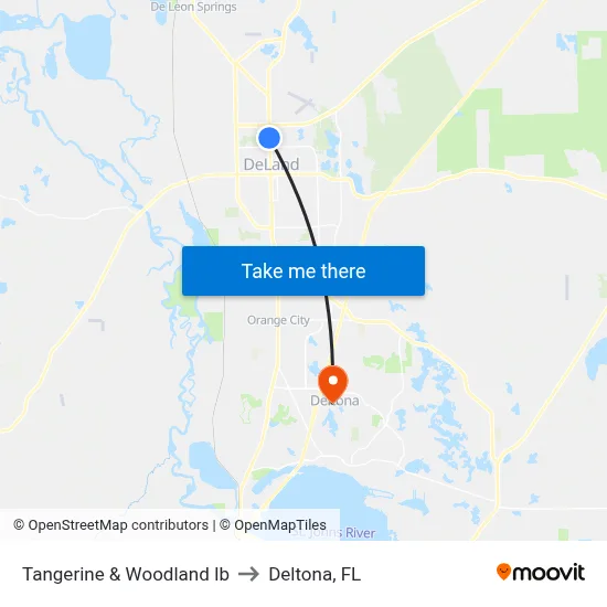 Tangerine & Woodland Ib to Deltona, FL map