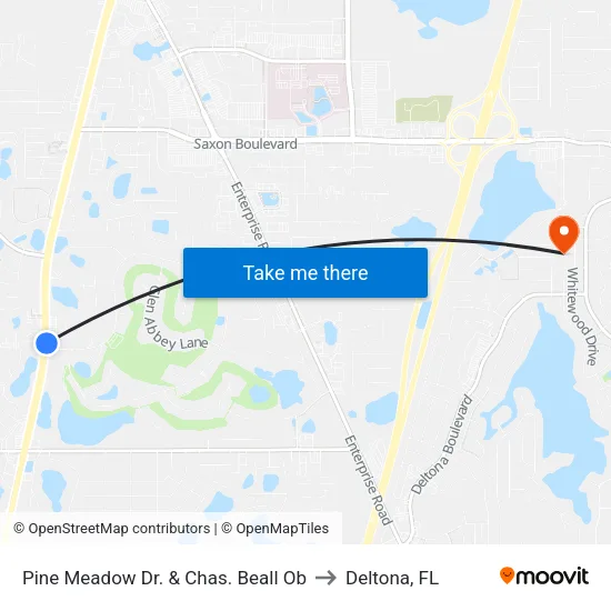Pine Meadow Dr. & Chas. Beall  Ob to Deltona, FL map