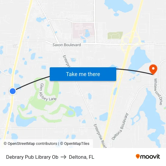 Debrary Pub Library Ob to Deltona, FL map