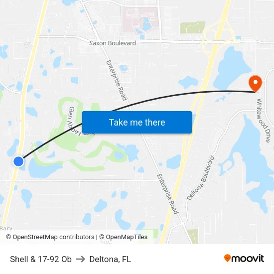 Shell & 17-92 Ob to Deltona, FL map