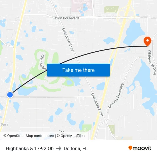 Highbanks & 17-92 Ob to Deltona, FL map