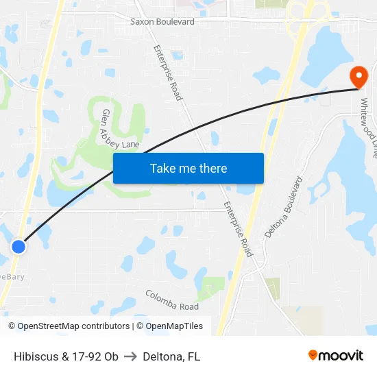 Hibiscus & 17-92 Ob to Deltona, FL map