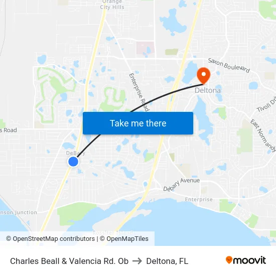Charles Beall & Valencia Rd. Ob to Deltona, FL map