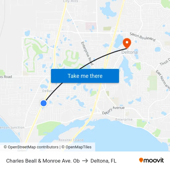 Charles Beall & Monroe Ave. Ob to Deltona, FL map