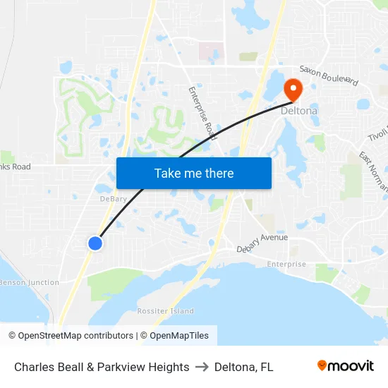Charles Beall & Parkview Heights to Deltona, FL map