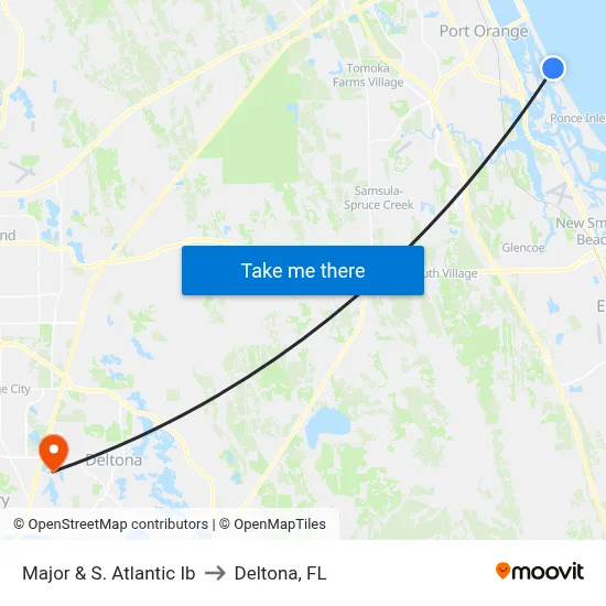 Major & S. Atlantic Ib to Deltona, FL map