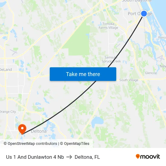 Us 1 And Dunlawton 4   Nb to Deltona, FL map