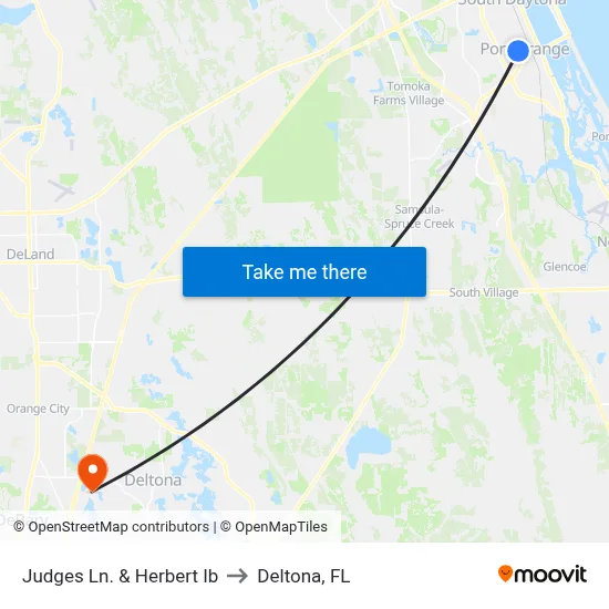 Judges Ln. & Herbert Ib to Deltona, FL map