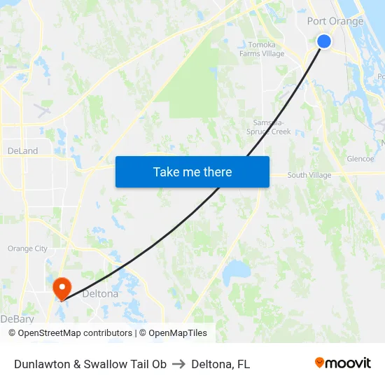 Dunlawton & Swallow Tail  Ob to Deltona, FL map