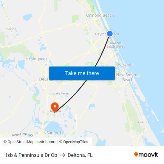 Isb & Penninsula Dr Ob to Deltona, FL map