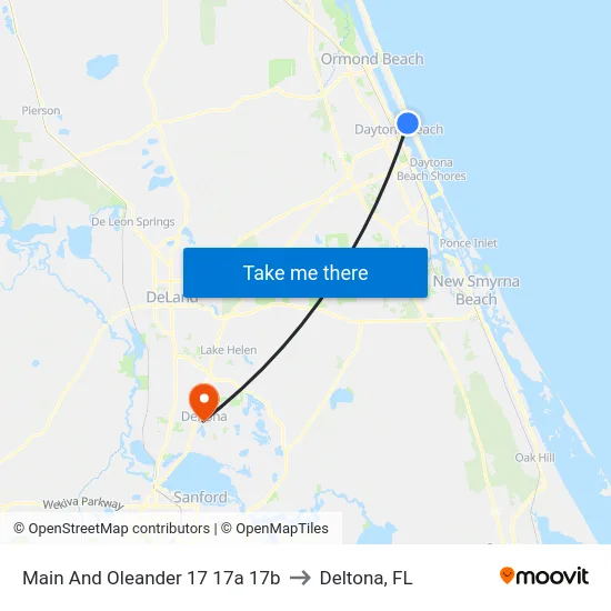 Main And Oleander 17 17a 17b to Deltona, FL map