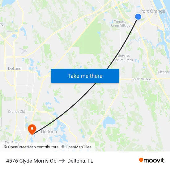4576 Clyde Morris Ob to Deltona, FL map