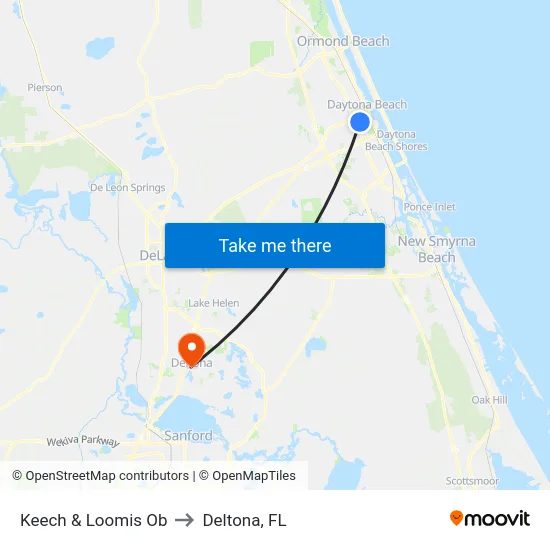 Keech & Loomis Ob to Deltona, FL map